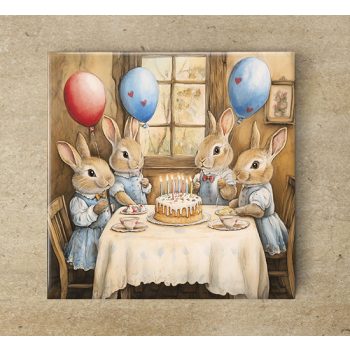 Születésnap nyusziéknál - dekorcsempe