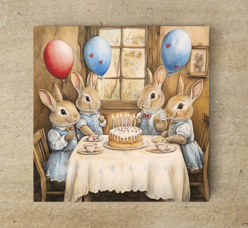 Birthday party at the bunnies - coaster