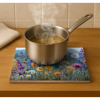 Wild flowers - ceramic tile trivet