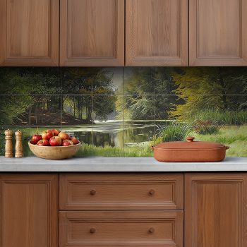 Ceramic tile mural summertime at the forest pattern