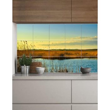 Ceramic tile mural - reeds