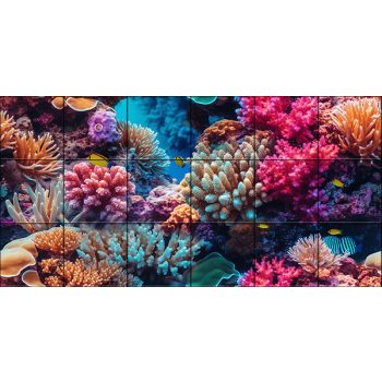 Tile mural - coral reef IV. Tile mural - coral reef IV.