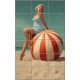 Pin-up lány labdával - mozaik csempe 