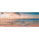 ceramic tile mural with tropical beach sunset and sea