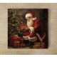 Santa at the Christmas tree - tile trivet