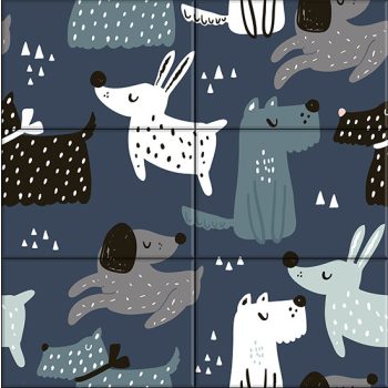 Ceramic tile mural - Cats and dogs II. Ceramic tile mural - Cats and dogs II.