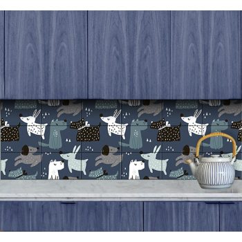 Ceramic tile mural - Cats and dogs II.
