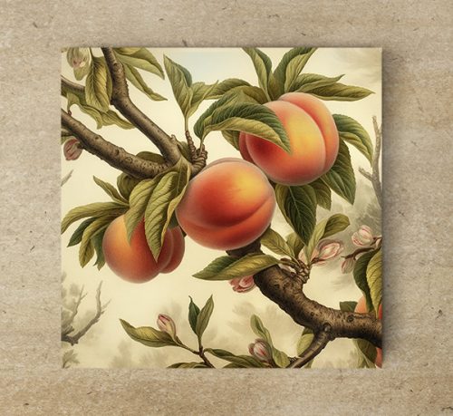 Peach - ceramic tile trivet