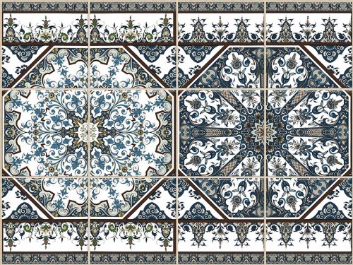 Ceramic tile mural - Villes d'azur 