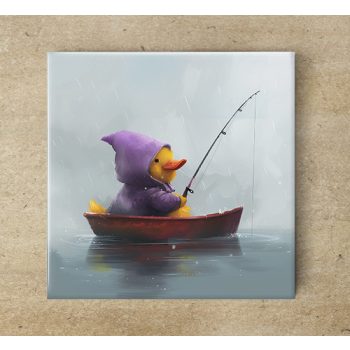 Fishing Duckling - ceramic tile trivet Fishing Duckling - ceramic tile trivet