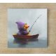 Fishing Duckling - ceramic tile trivet