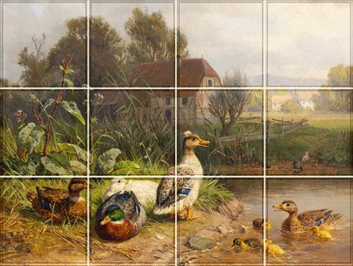 Tile mural - pets - domestic ducks II. 