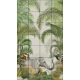 Jungle scene with elephant, monkey, toucan, flamingo and tropical plants – exotic tile mural