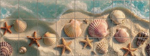 Seashell & Starfish Beach Tile Mural