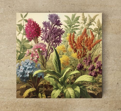 Herbs - ceramic tile trivet