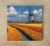 Windmill with tulips - ceramic tile trivet