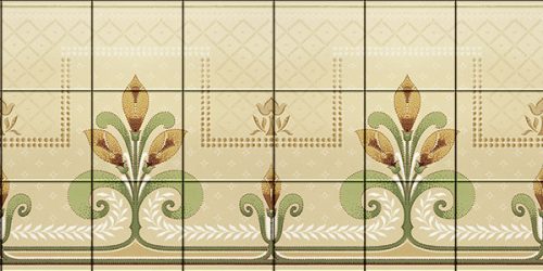Ceramic tile mural - Art Nouveau flower pattern 