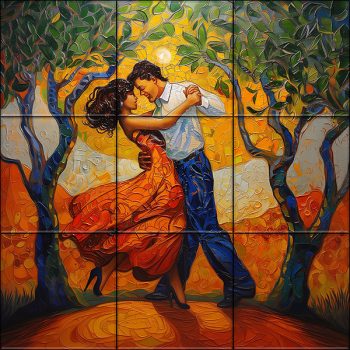 Ceramic tile mural - Danaides  Ceramic tile mural - Danaides