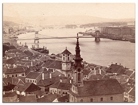 Dekorcsempe - Budapest Lánchíd 1860-as évek 