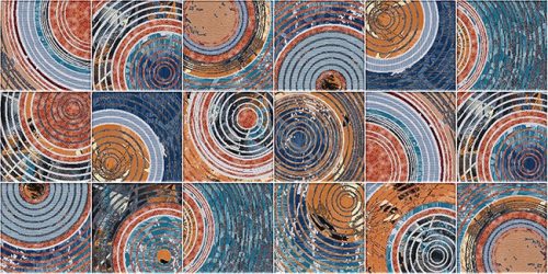 Ceramic tile mural - concentric circles