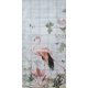 Flamingos and tropical birds among pastel plants – elegant tile mural