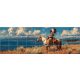 Native American man on horseback by the lake – western-style ceramic tile mural