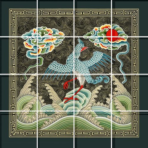 Ceramic tile mural - Chinese motif - Chino 