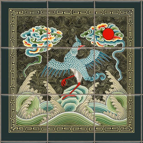 Ceramic tile mural - Chinese motif - Chino 