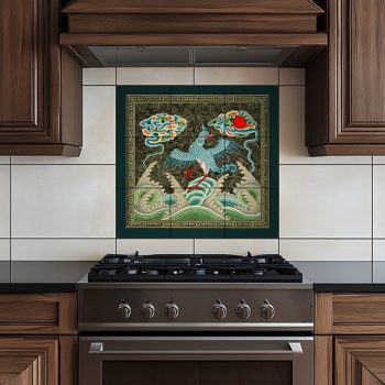 Ceramic tile mural - Chinese motif - Chino