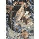Tile mural with Japanese warrior fighting a giant koi fish in stylized waves