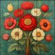 Ceramic tile mural - wild flowers