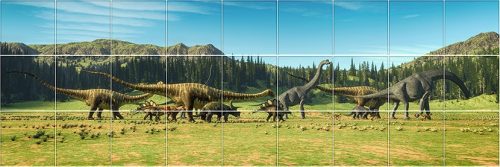 Ceramic tile mural - dinosaurs