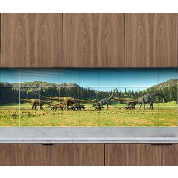 Ceramic tile mural - dinosaurs