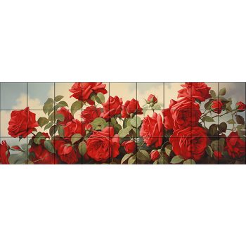 Vörös rózsás csempe