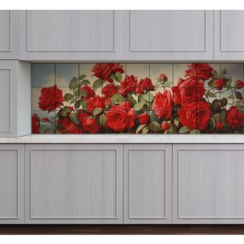 Vörös rózsás csempe