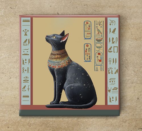 Ceramic tile mural - Egyptian cat