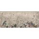 Ceramic tile mural with peacock, tropical birds, butterflies and blooming branches