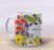 Unique personalized name mug with flower decoration 