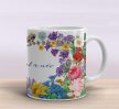 Unique personalized name mug with flower decoration 