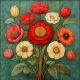 Ceramic tile mural - wild flowers