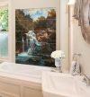Ceramic tile mural - forest and waterfall 
