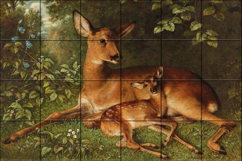 Őz mintás csempe mozaik 120x80