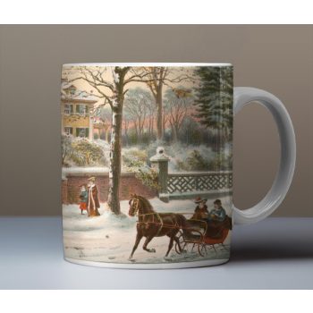 Karácsonyi bögre vintage korcsolyázás