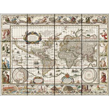 Tile mural - antique map  Tile mural - antique map