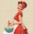 Pin-up lány habverővel - mozaik csempe 