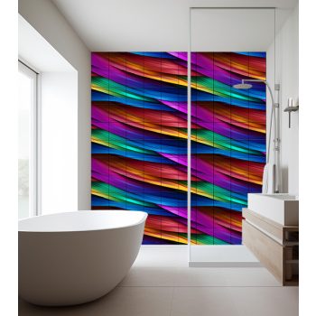 Szivárvány hullámos fali csempe 