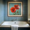 Poppy tile mural to bathroom
