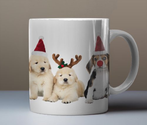 Christmas mug with dogs