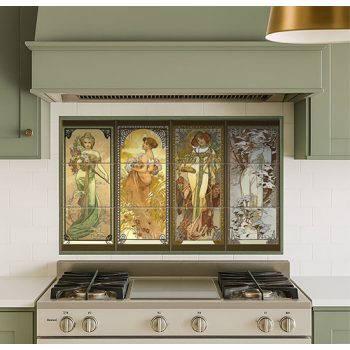 Alfons Mucha konyha csempe 