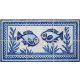 Blue and white Mediterranean fish mosaic decorative tile